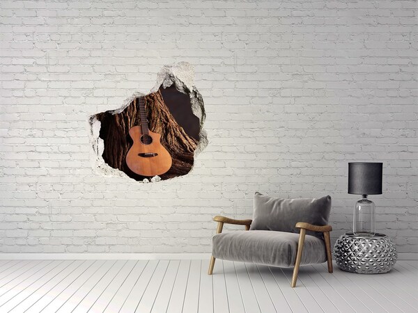 Vinilo adhesivo efecto agujero 3d para casa Guitarra en la naturaleza