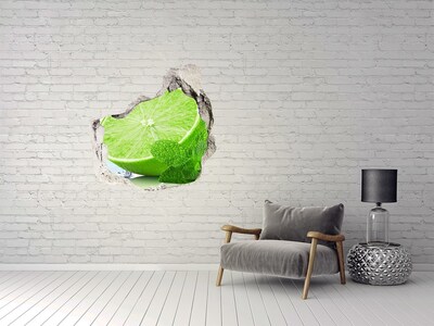 Vinilo adhesivo efecto agujero 3d para casa Lima fresca con menta