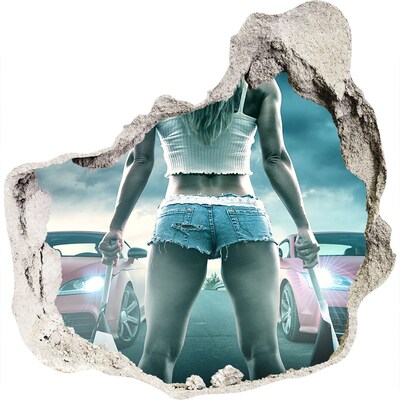 Pegatina efecto 3d pared rota decorativa Emociones aceleradas