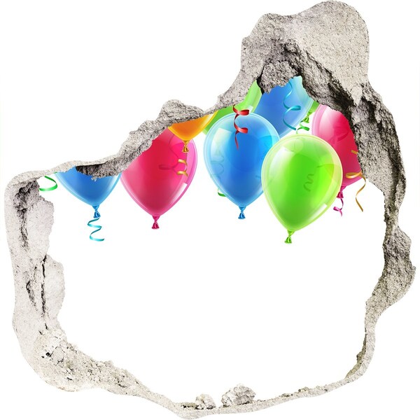 Pegatina efecto 3d pared rota decorativa Globos en un agujero en la pared