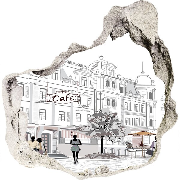 Pegatina pared rota trampantojo decorativo Café de estilo europeo