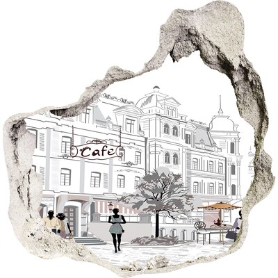 Pegatina pared rota trampantojo decorativo Café de estilo europeo