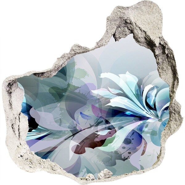 Vinilo decorativo boquete pared irregular Ilusión floral en hormigón