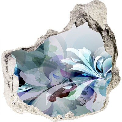 Vinilo decorativo boquete pared irregular Ilusión floral en hormigón