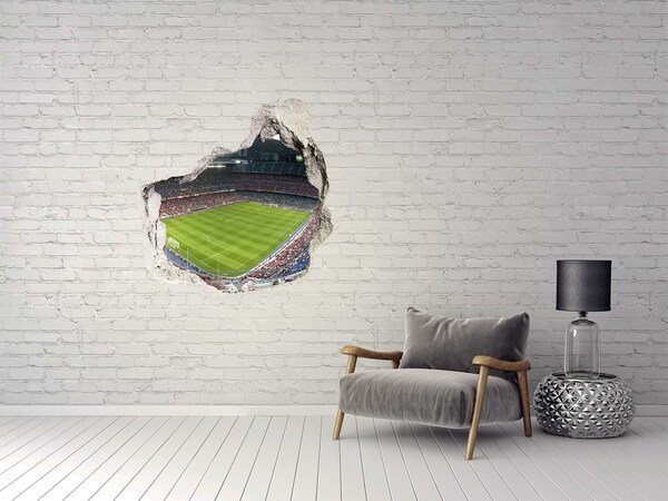 Pegatina efecto 3d pared rota decorativa El estadio de fútbol en acción