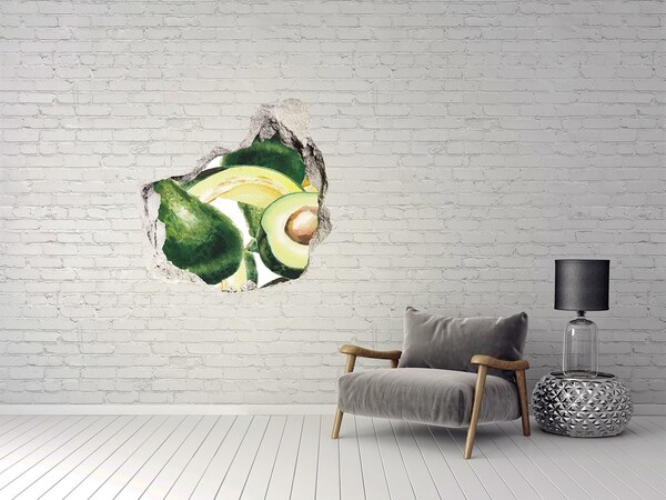 Pegatina efecto 3d pared rota decorativa El paraíso de las frutas detrás del muro