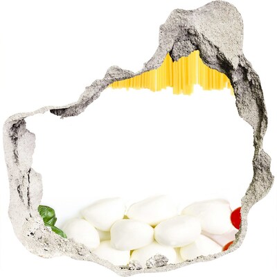 Pegatina pared rota trampantojo decorativo Un festín italiano en un agujero en la pared