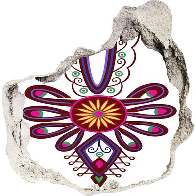 Pegatina efecto 3d pared rota decorativa Patrón étnico colorido