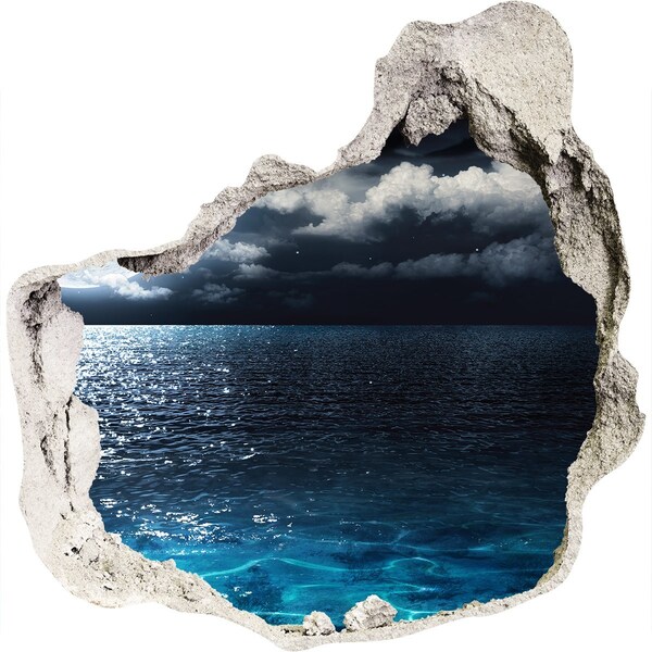 Vinilo adhesivo efecto agujero 3d para casa Vista nocturna del mar