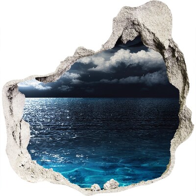 Vinilo adhesivo efecto agujero 3d para casa Vista nocturna del mar