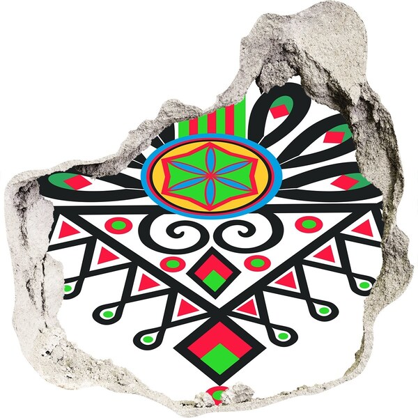 Pegatina pared rota trampantojo decorativo Patrón folklórico colorido