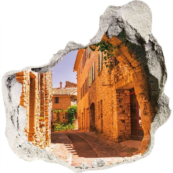 Vinilo decorativo boquete pared irregular El encanto de una calle medieval