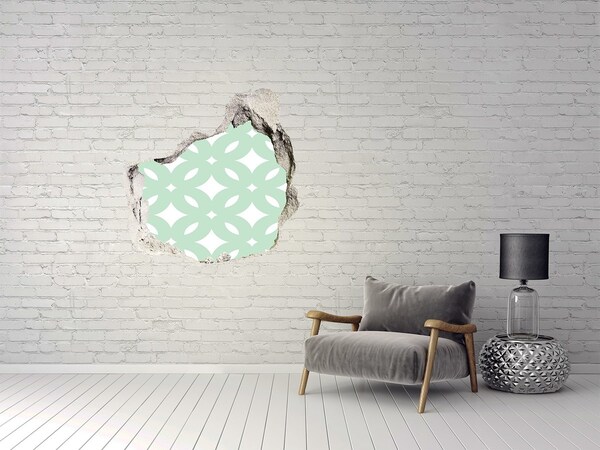 Vinilo adhesivo efecto agujero 3d para casa Mosaico verde en la pared