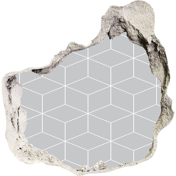 Pegatina efecto 3d pared rota decorativa Muro roto con fondo geométrico