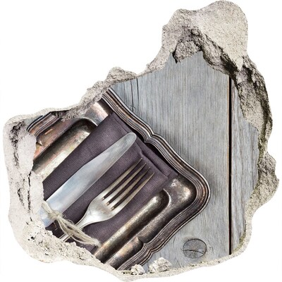 Vinilo adhesivo efecto agujero 3d para casa Un encantador comedor de estilo rústico.