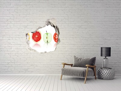 Pegatina pared rota trampantojo decorativo Ilusión de fruta en hormigón