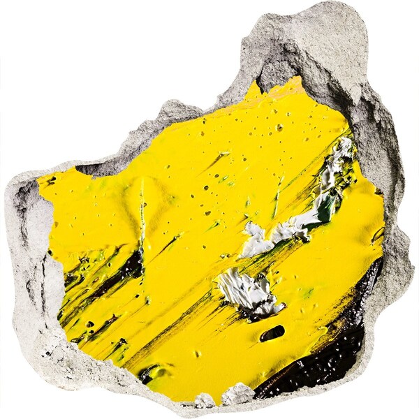 Pegatina efecto 3d pared rota decorativa Agujero dorado en el hormigón