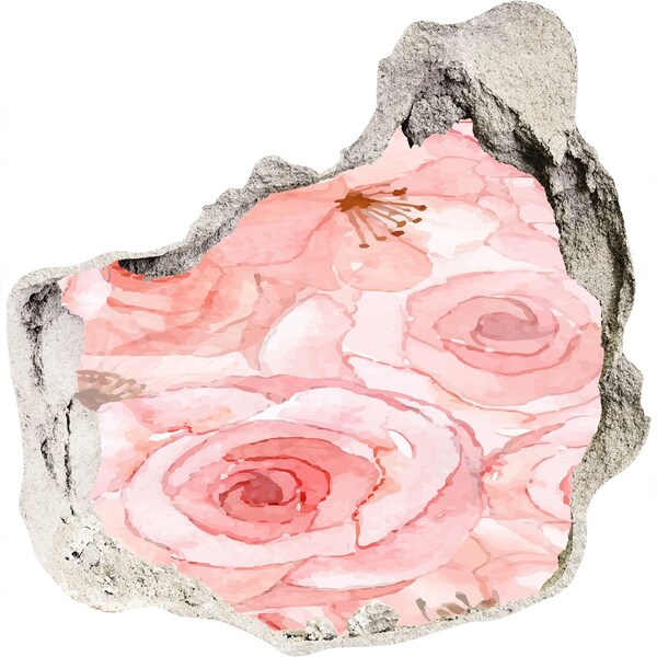 Okleina 3D dziura na ścianę Kwiatowy mural w dziurze ściany