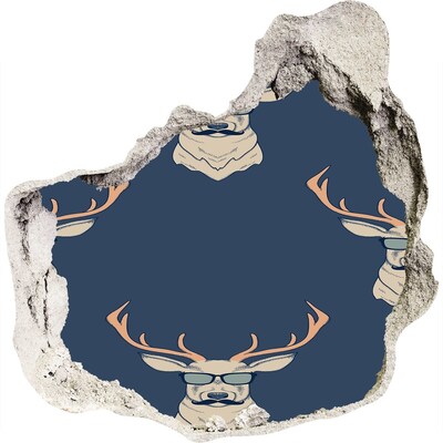 Pegatina pared rota trampantojo decorativo Ciervo con gafas de sol