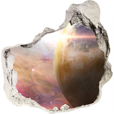 Vinilo decorativo boquete pared irregular Aventura espacial