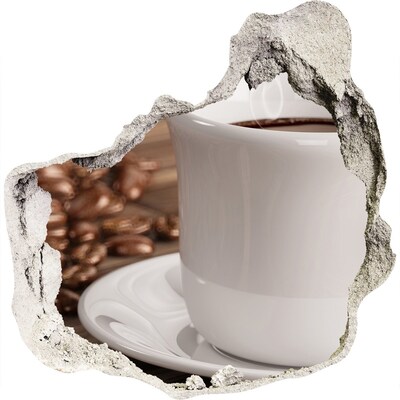 Pegatina pared rota trampantojo decorativo Café y frijoles en el fondo de la pared.