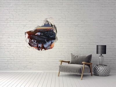 Vinilo adhesivo efecto agujero 3d para casa paisaje de montaña invernal