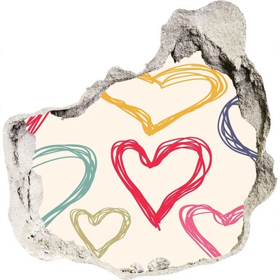 Pegatina pared rota trampantojo decorativo Corazón en la pared