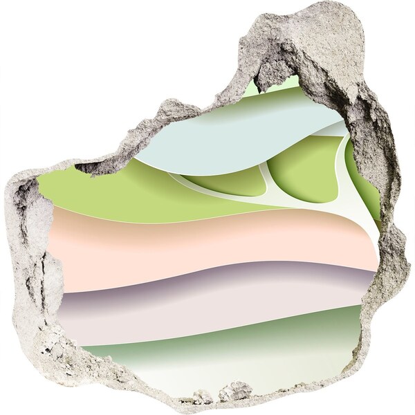 Vinilo decorativo boquete pared irregular Un muro roto con vistas al paisaje.