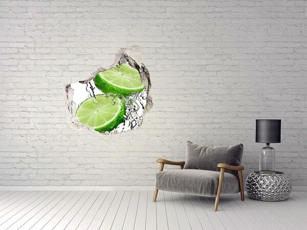 Vinilo decorativo boquete pared irregular Lima refrescante en agua