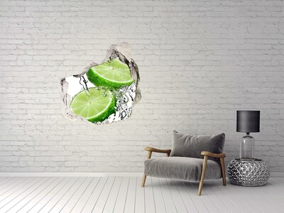 Vinilo decorativo boquete pared irregular Lima refrescante en agua