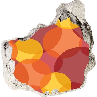 Dziura 3d fototapeta na ścianę Kolorowe kółka na tle betonu