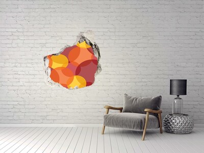 Pegatina pared rota trampantojo decorativo Círculos de colores sobre un fondo de hormigón.