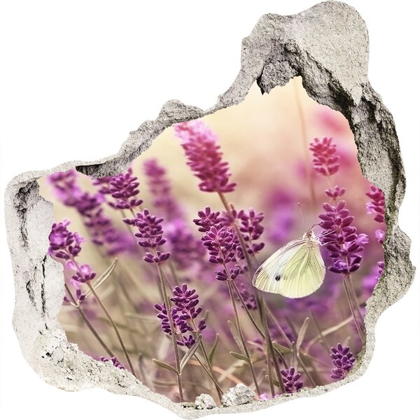 Pegatina pared rota trampantojo decorativo Paraíso de flores con una mariposa