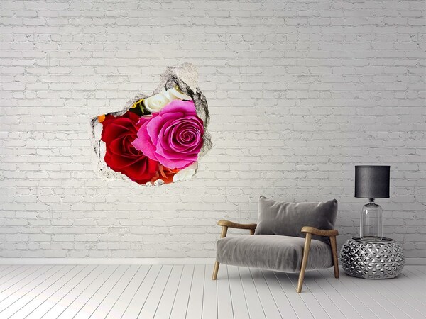 Vinilo adhesivo efecto agujero 3d para casa Una explosión floral de color