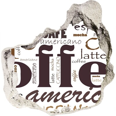 Vinilo decorativo boquete pared irregular Oasis de café