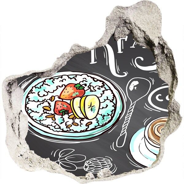 Vinilo adhesivo efecto agujero 3d para casa Desayuno retro