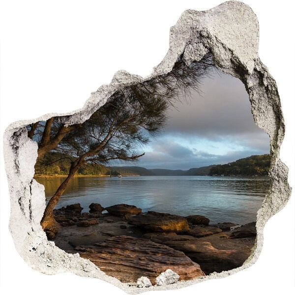 Pegatina efecto 3d pared rota decorativa Paz junto al agua