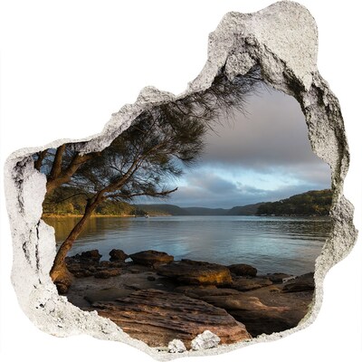 Pegatina efecto 3d pared rota decorativa Paz junto al agua