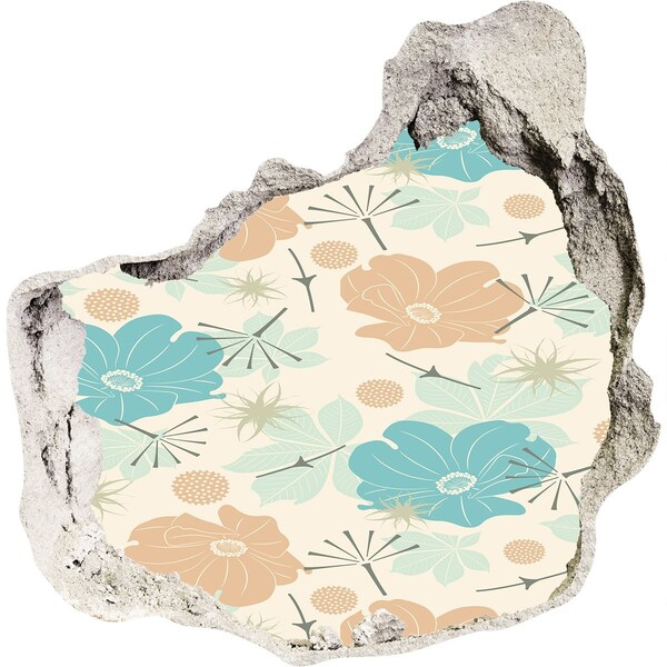 Vinilo decorativo boquete pared irregular Patrón floral en la pared