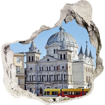 Vinilo adhesivo efecto agujero 3d para casa La catedral histórica de la ciudad