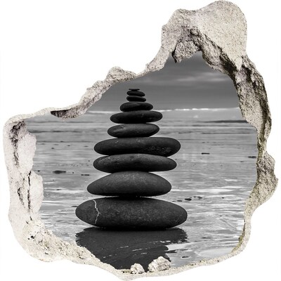 Pegatina pared rota trampantojo decorativo Torres de piedra en la playa