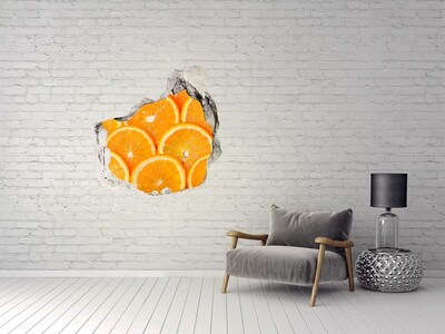 Pegatina efecto 3d pared rota decorativa Naranjas soleadas