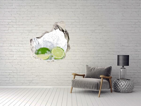 Vinilo decorativo boquete pared irregular Cóctel refrescante de limón