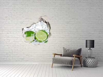 Pegatina efecto 3d pared rota decorativa Limones en una explosión de agua