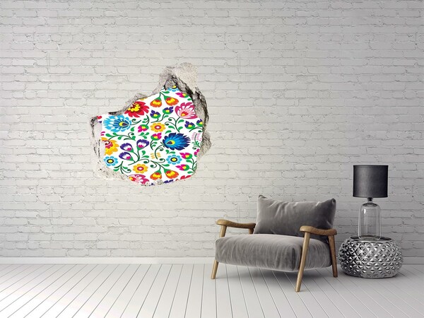 Vinilo adhesivo efecto agujero 3d para casa Patrón floral en la pared