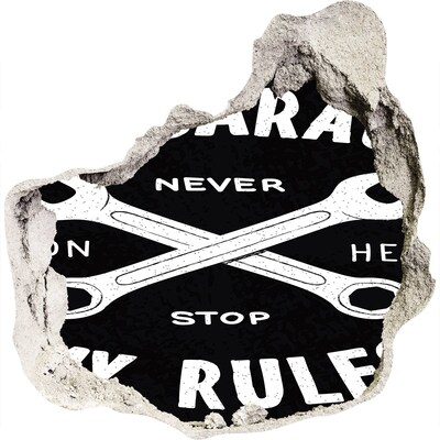 Pegatina pared rota trampantojo decorativo Taller sobre las reglas