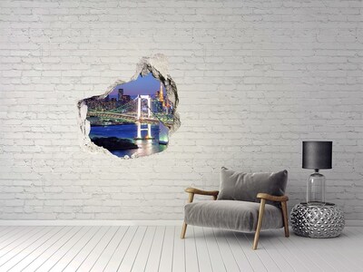 Vinilo adhesivo efecto agujero 3d para casa Puente de Tokio de noche
