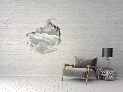 Vinilo decorativo boquete pared irregular Cielo con nubes