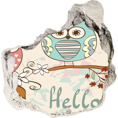 Fototapeta dziura na ścianę Sowa w dziurze w ścianie