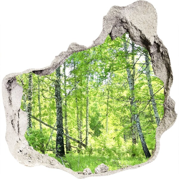 Vinilo adhesivo efecto agujero 3d para casa Bosque verde a la luz del sol